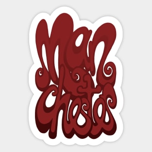 Manchester lettering - chile oil red Sticker